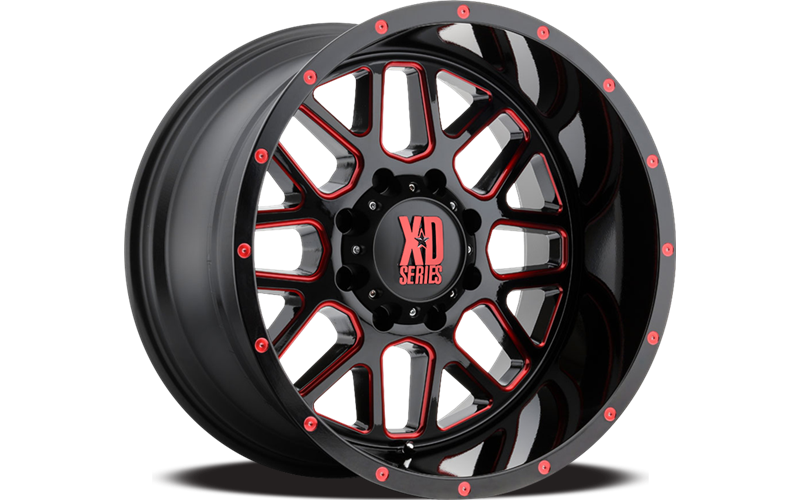 XD Wheels XD820 20X9 Single Wheel Black, Red