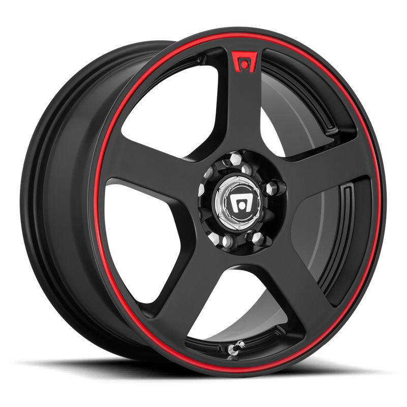 Motegi Racing FS5, 18 x 8 inch, 5x100 / 5x114.3 PCD, ET35 Matte Black with Red Stripe Single Wheel