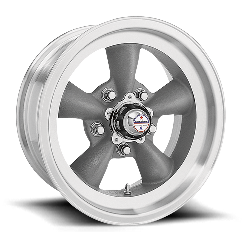 American Racing Torq Thrust D, 15 x 8.5 inch, 5x120.65 PCD, ET-25 Magnesium Gray with Machined Lip Single Wheel