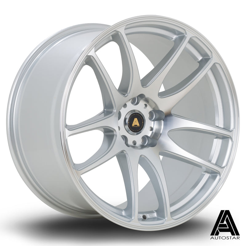 Autostar A510, 19 x 9.5 inch, 5114 PCD, ET35 Silver with Polished Face Single Wheel